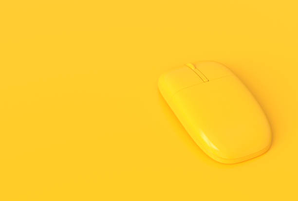 istock Minimal concept. Mouse yellow color with clipping path 1073437446
