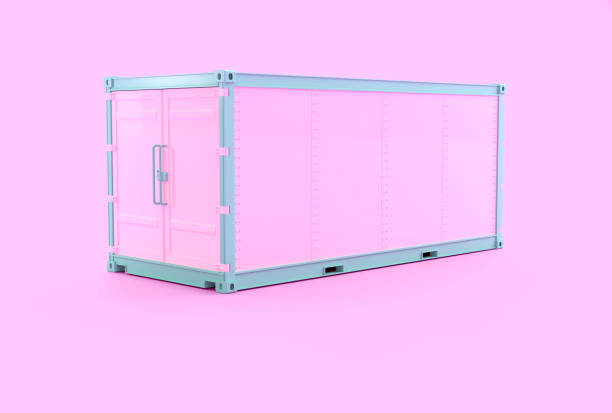 Container pink pastel Mockup and clipping path. Minimal concept  3D render.