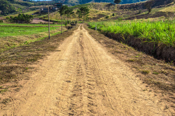 istock Driving a car on mountain curve road. 1073438960