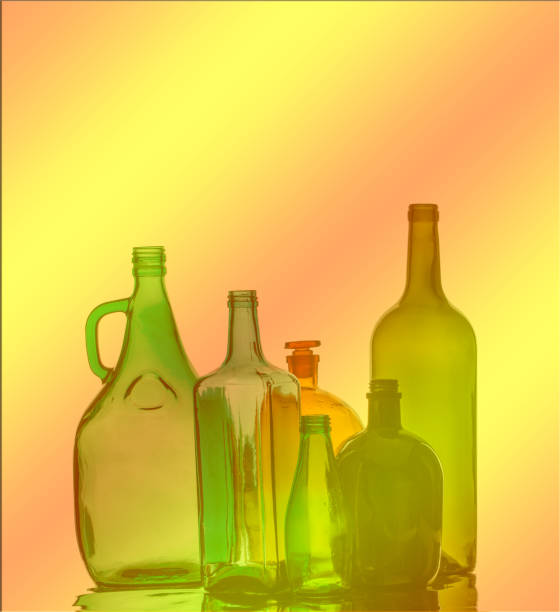istock Background texture, pattern. Empty bottles. Recycling of household items, including glass, 1073441320