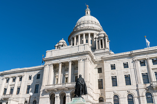 Facade of the Rhode Island State Capitol Building in Providence