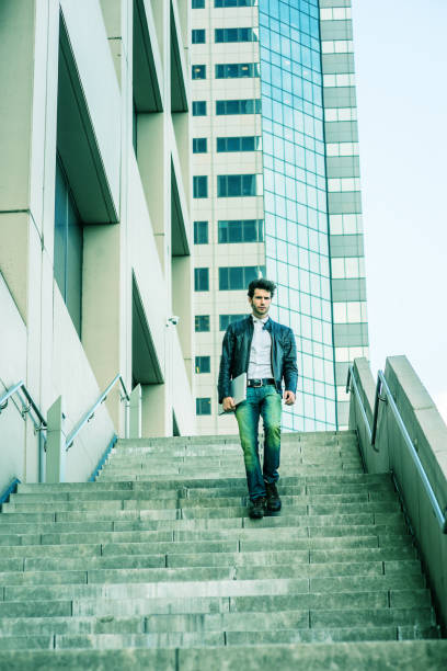 istock Young man traveling, working in New York 1073451208