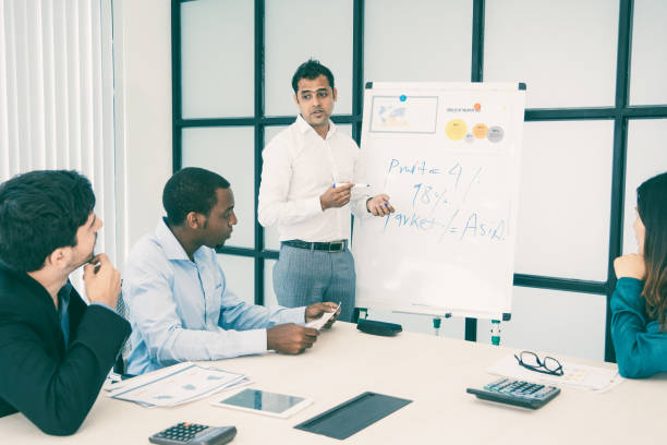 istock Confident Indian business executive presenting sales forecast 1073454644