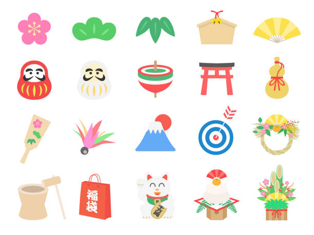 illustrations, cliparts, dessins animés et icônes de nouvel an - hatsumode