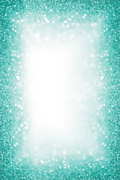istock Teal Turquoise Glitter Border Frame Background Sparkley Poster 1073488028