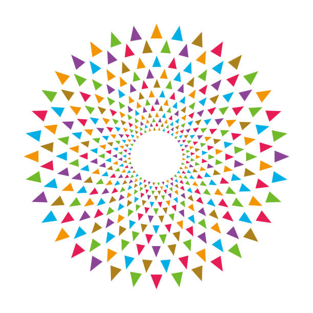 illustrations, cliparts, dessins animés et icônes de cercle de motif géométrique (couleur) - square shape circle diamond shaped holidays and celebrations