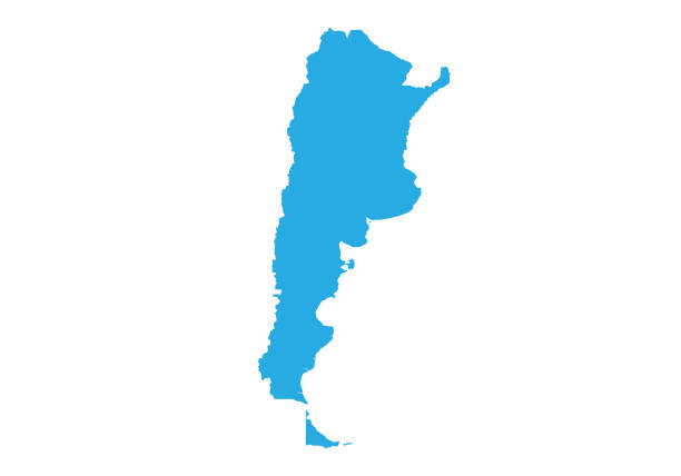 illustrazioni stock, clip art, cartoni animati e icone di tendenza di mappa vettoriale dettagliata - argentina