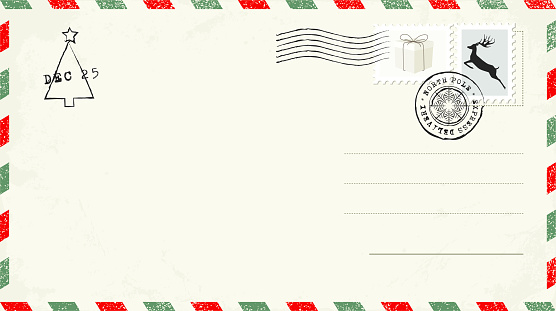 Blank Christmas Postcard. Vector Illustration