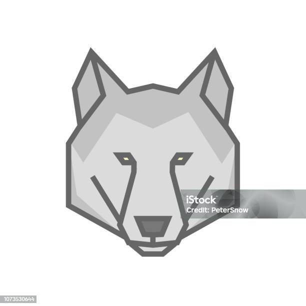 Stylized Geometric Wolf Head Illustration Vector Icon Tribal Design Stock Illustration - Download Image Now