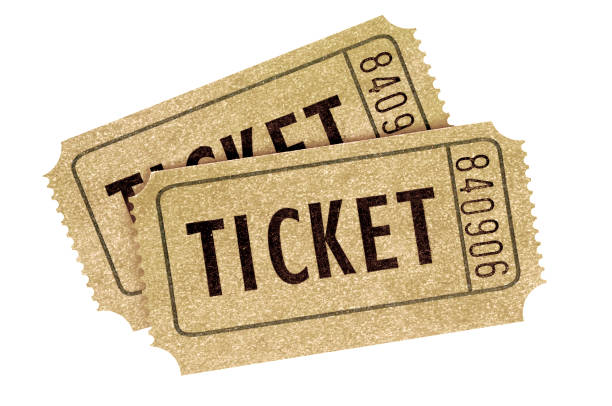 istock Two old vintage movie tickets isolated white background. 1073542964