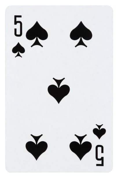 istock Playing card five of spades isolated on white 1073545098