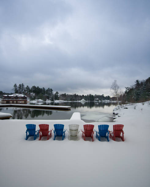 istock Adirondack chairs line up in snow 1073565742