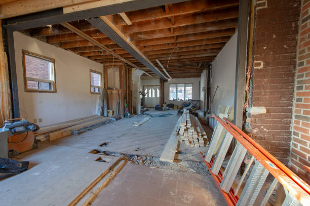 Renovations at a residential house stock photo