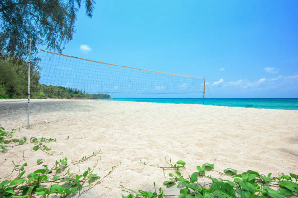 istock Volleyball net on the beach 1073590470