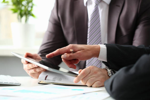 istock Two businessman are looking and 1073596786