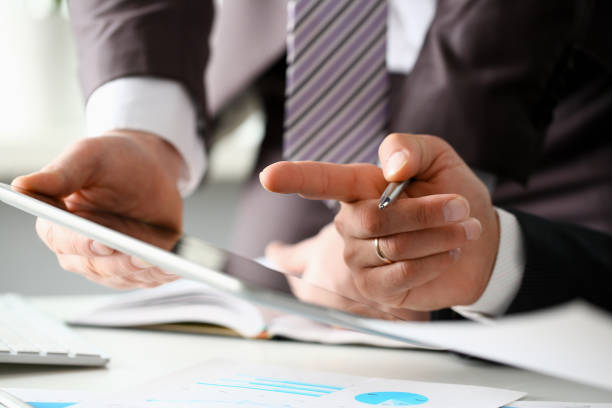 istock Two businessman are looking and 1073596796