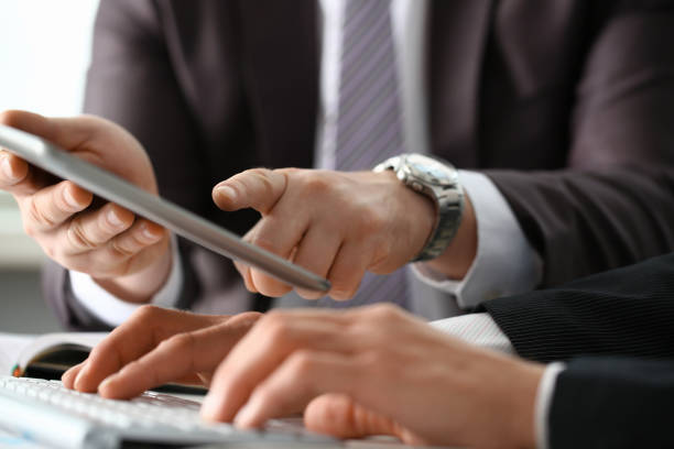 istock Two businessman are looking and 1073596812