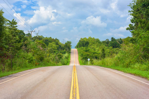 istock Asphalt road and landscape countryside. 1073597778