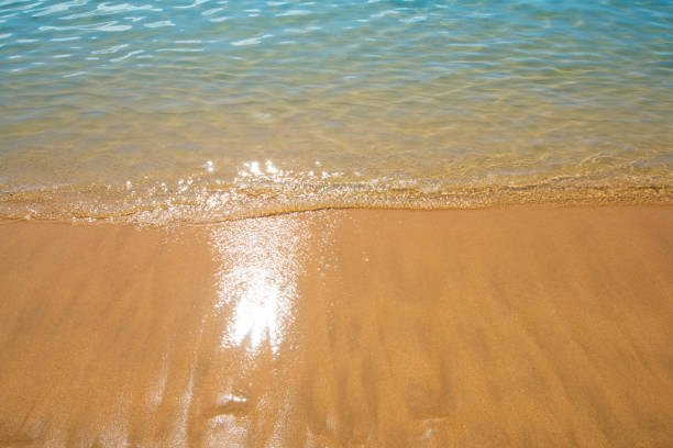 Sand beach with waves blue,background nature ocean