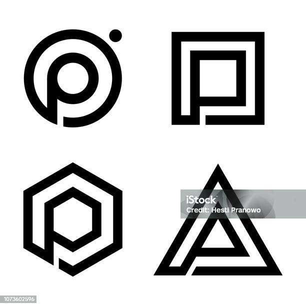 Set Flat Letter P Symbol For Your Best Business Symbol Stock Illustration - Download Image Now