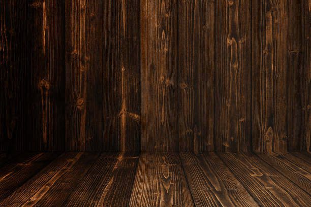 istock Grunge dark wood background wall and floor. wooden texture. surface, display backdrop, put product. 1073605086