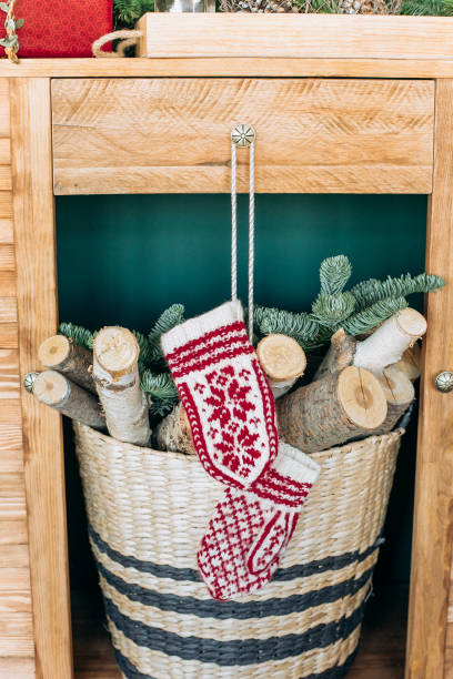 istock Rustic room decoration Christmas parties gift boxes 1073606358
