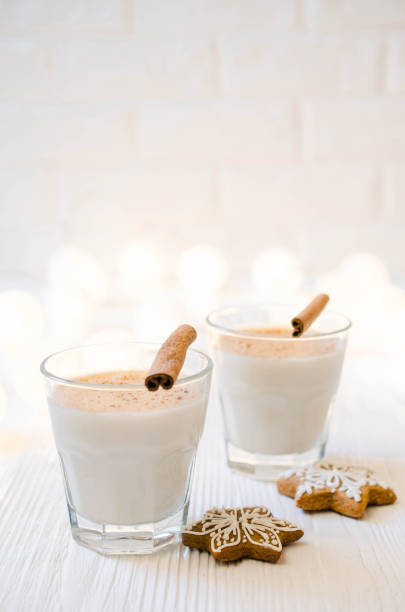 istock Christmas Milk Cocktail Eggnog with Spice and Gingerbread. 1073607752