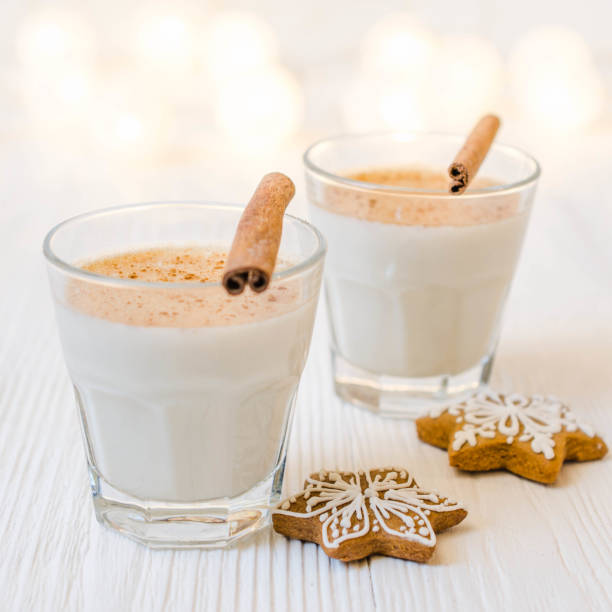 istock Christmas Milk Cocktail Eggnog with Spice and Gingerbread. 1073607800