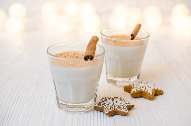 istock Christmas Milk Cocktail Eggnog with Spice and Gingerbread. 1073607822