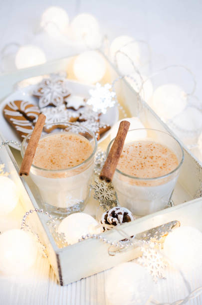 istock Christmas Milk Cocktail Eggnog with Spice and Gingerbread. 1073609114