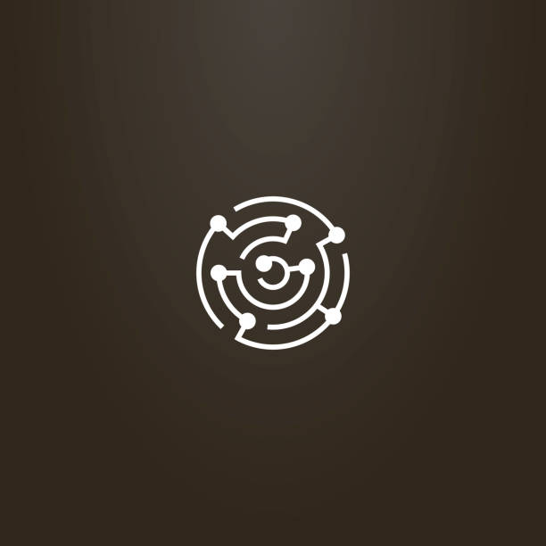 vector sign of round electric board white sign on a black background. vector sign of round electric board galaxy diagram stock illustrations