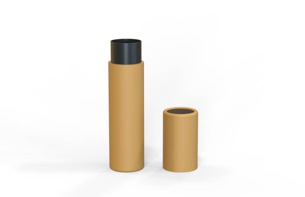 istock Paper tube Mock up on isolated white background, 3d illustration 1073619298