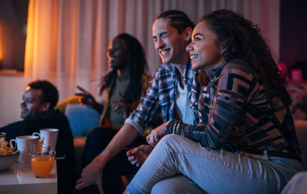 istock Friends watching a movie together 1073619470