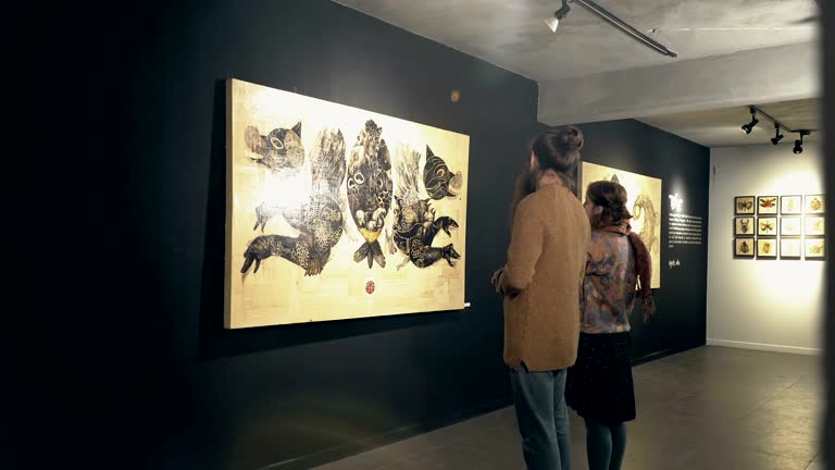 People visit an exhibition