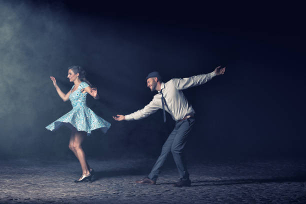 Couple dancing in the night.