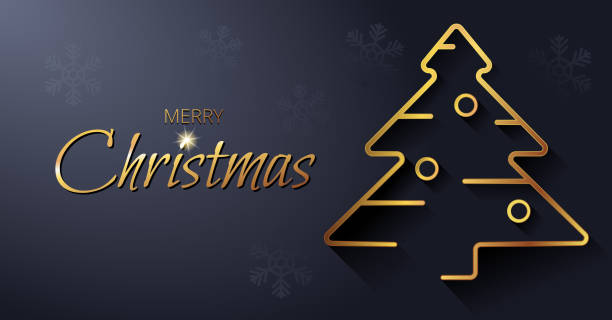 istock A festive banner prepared for social media with a golden Christmas tree. Modern vector illustration. 1073641374