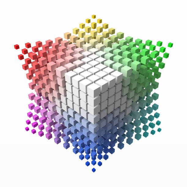 istock small colorful cubes builds up color theory cube. smaller cubes on corners. 3d style vector illustration. 1073641502