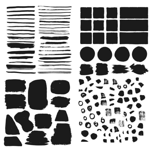 kuvapankkikuvitukset aiheesta iso joukko käsin piirrettyjä kehyksiä, reunoja, taustoja. sivellinvektori eristetty. - epätasainen