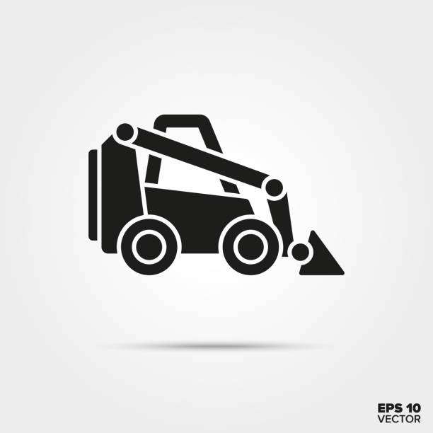 Skid loader vector icon vector art illustration