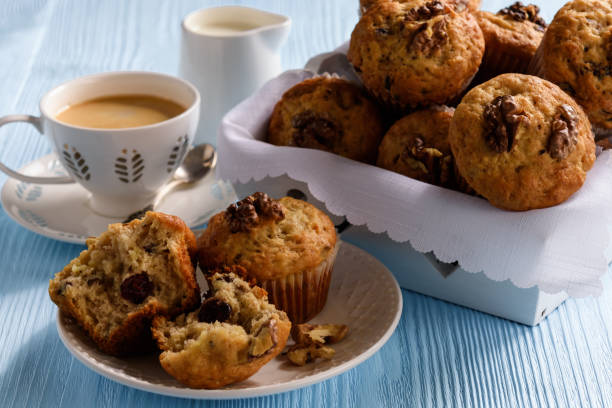istock Homemade walnut and cranberry muffins. 1073647664