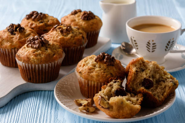 istock Homemade walnut and cranberry muffins. 1073647674