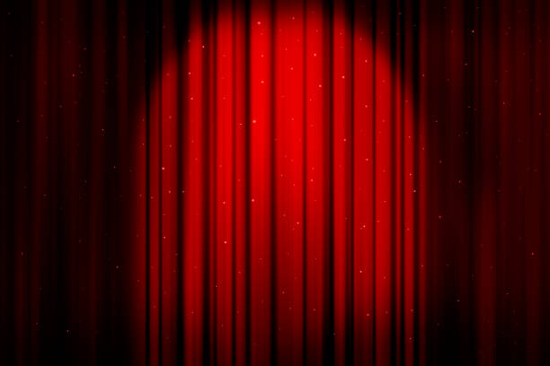 red christmas curtains sparkling - curtain stage theater stage red imagens e fotografias de stock