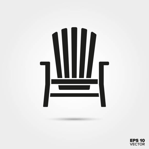 illustrazioni stock, clip art, cartoni animati e icone di tendenza di icona del vettore sedia adirondack - outdoor chair