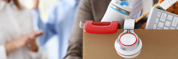 istock Angry yelling boss point arm to exit dismissing sad 1073656090