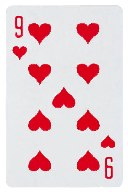 istock Playing card nine of hearts isolated on white 1073662414