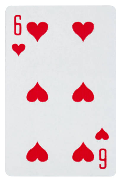 istock Playing card six of hearts isolated on white 1073662446
