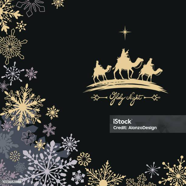 Nativity Christmas Three Wise Men Stock Illustration - Download Image Now - New Life, In Silhouette, Nativity Scene