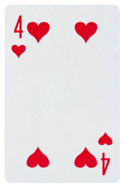 istock Playing card four of hearts isolated on white 1073663270