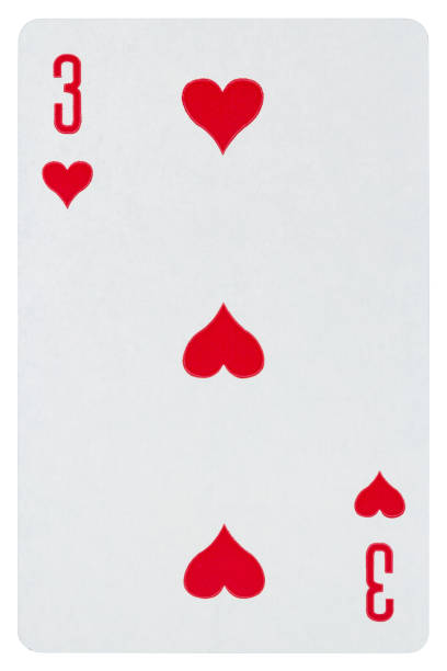 istock Playing card three of hearts isolated on white 1073664036