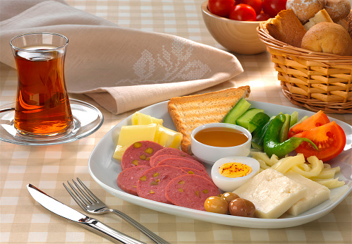 Rich and delicious Turkish, Greek breakfast.